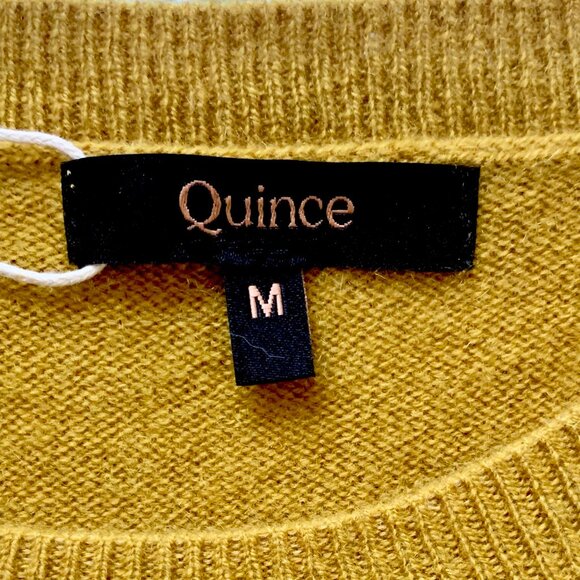 NWT Quince Mongolian Cashmere Crewneck Sweater, Spicy Mustard, Medium - Picture 5 of 8